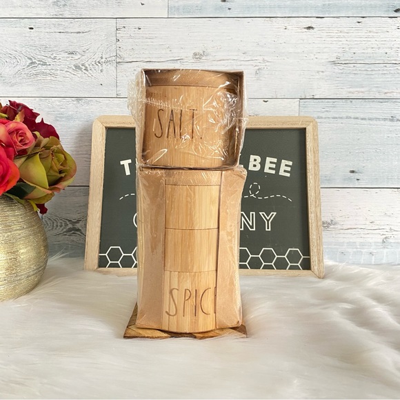 Rae Dunn Bamboo Spice & Salt Cellar Kitchen Home - Picture 2 of 8
